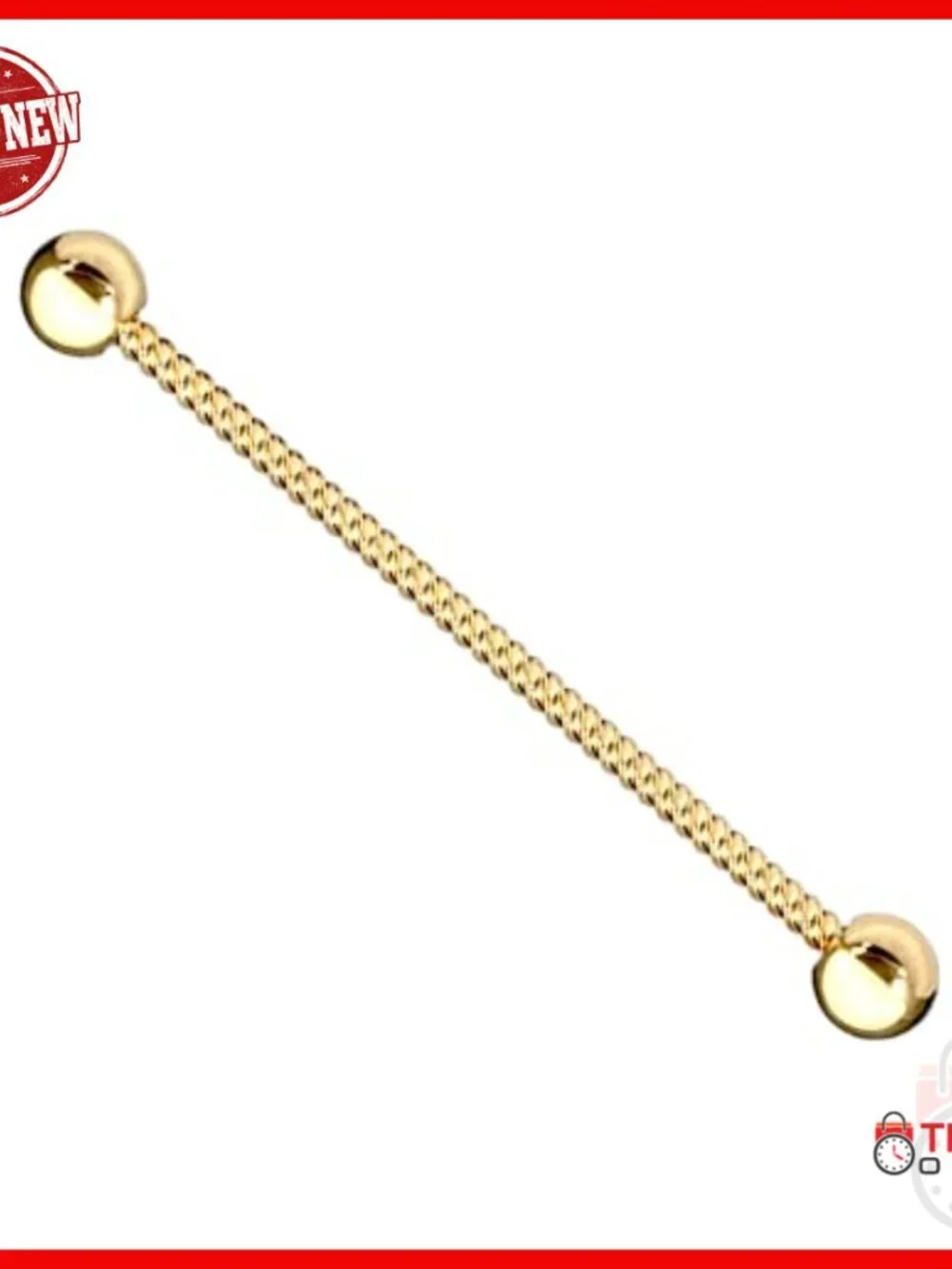 14K Gold Entwine Industrial Piercing, 14G Braided Bar Barbell, Cartilage Earring